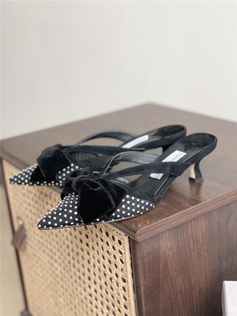 J1m*y Ch00 bow heels dupe bow-embellished sandals