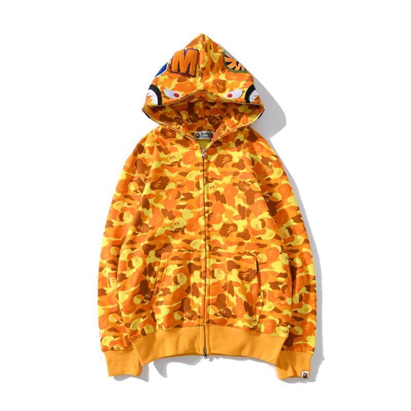Bape x PUBG Shark Pullover Hoodie Camo Yellow