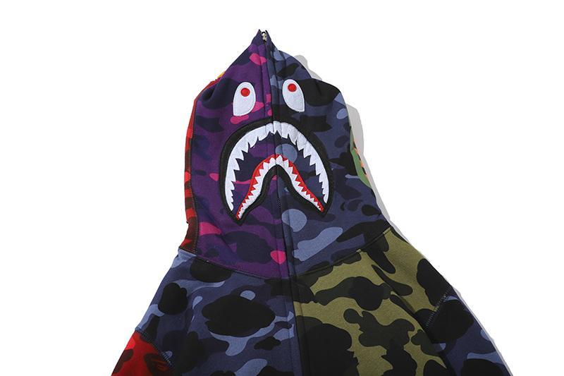 BAPE Mix Camo Shark Hoodie Multi