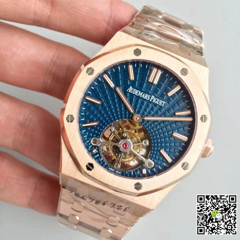 Replica Audemars P1g*et Royal Oak Tourbillon 26522OR.OO.1220OR.01 R8 Factory 1:1 Best Edition Swiss Tourbillon Blue Dial