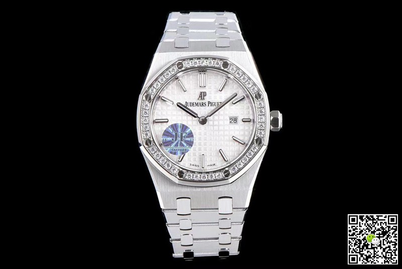 Replica Audemars P1g*et Royal Oak 67651ST.ZZ.1261ST.01 1:1 Best Edition JF Factory White Dial Swiss Quartz