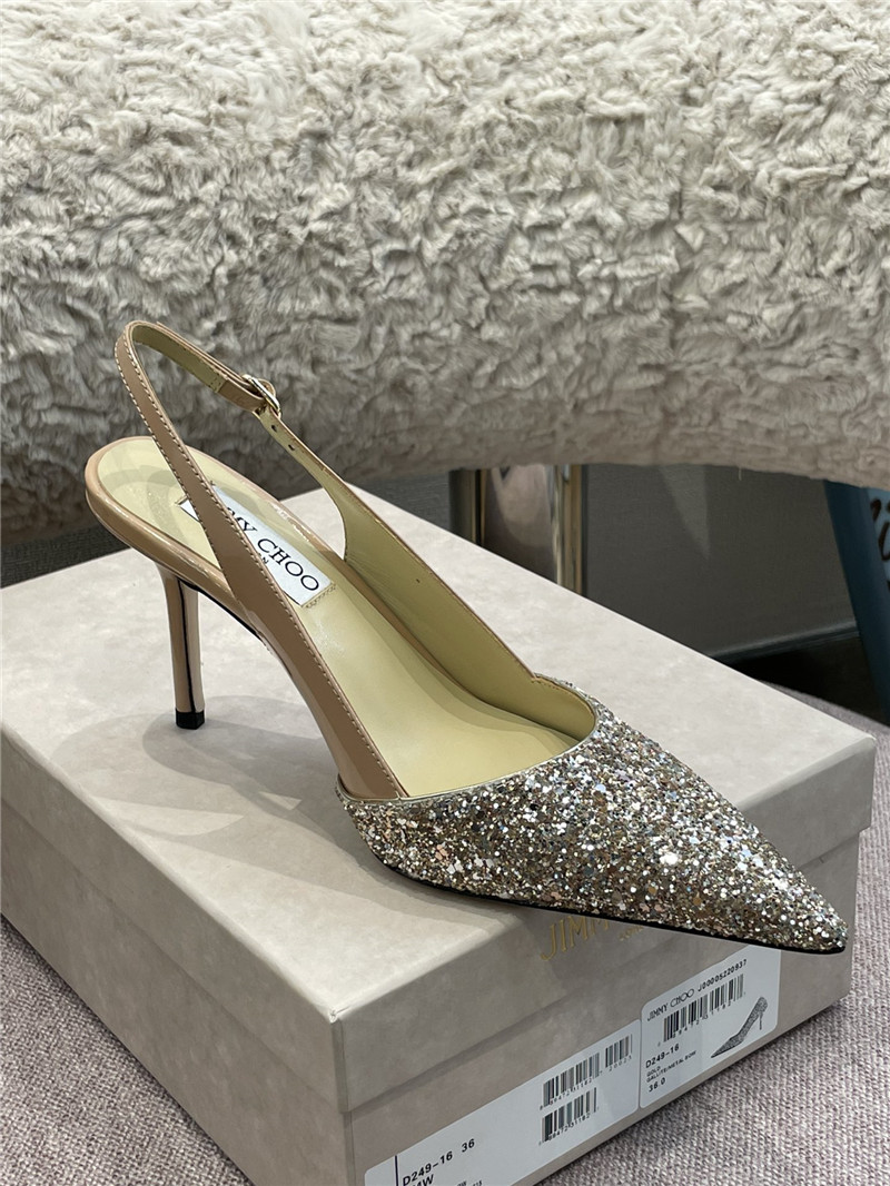 J1m*y Ch00 heel slingback sandals