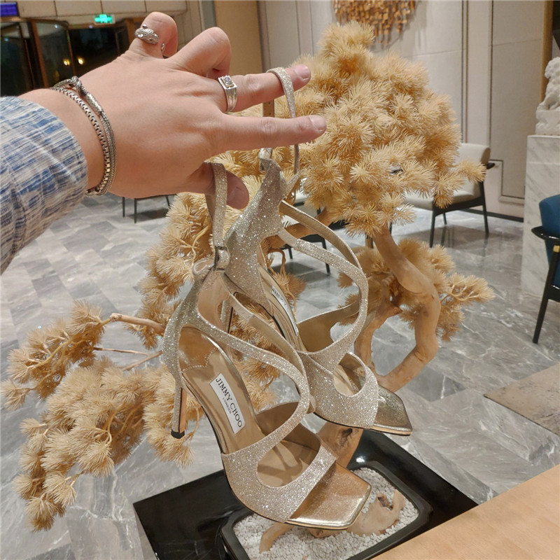 J1m*y Ch00 heeled satin sandals