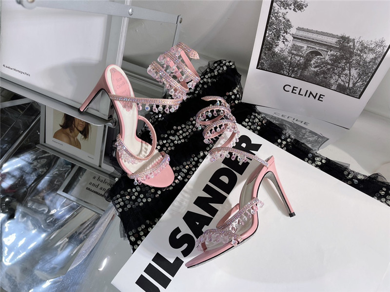 rene caovilla cleo chandelier satin sandals