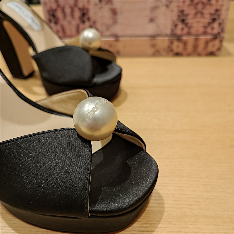 J1m*y Ch00 high heel D1am0nd chain sandals