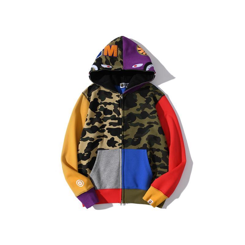 Bape Shark Color Pullover Hoodie Full Zip
