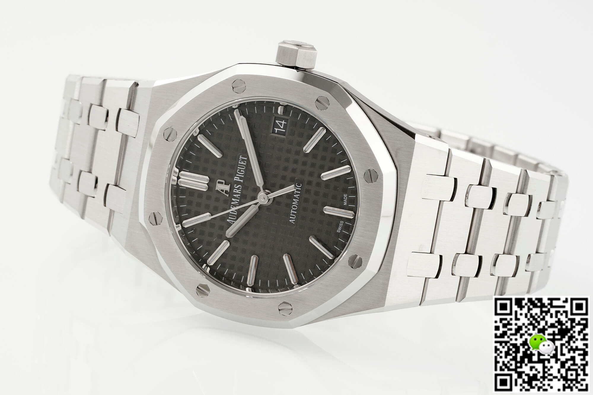 Replica Audemars P1g*et Royal Oak 15450ST.OO.1256ST.02 1:1 Best Edition APS Factory Gray Ruthenium Dial