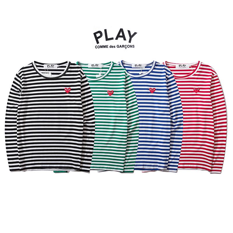 COMME DES GARCONS CDG PLAY Stripe Classical Long Sleeve Shirts