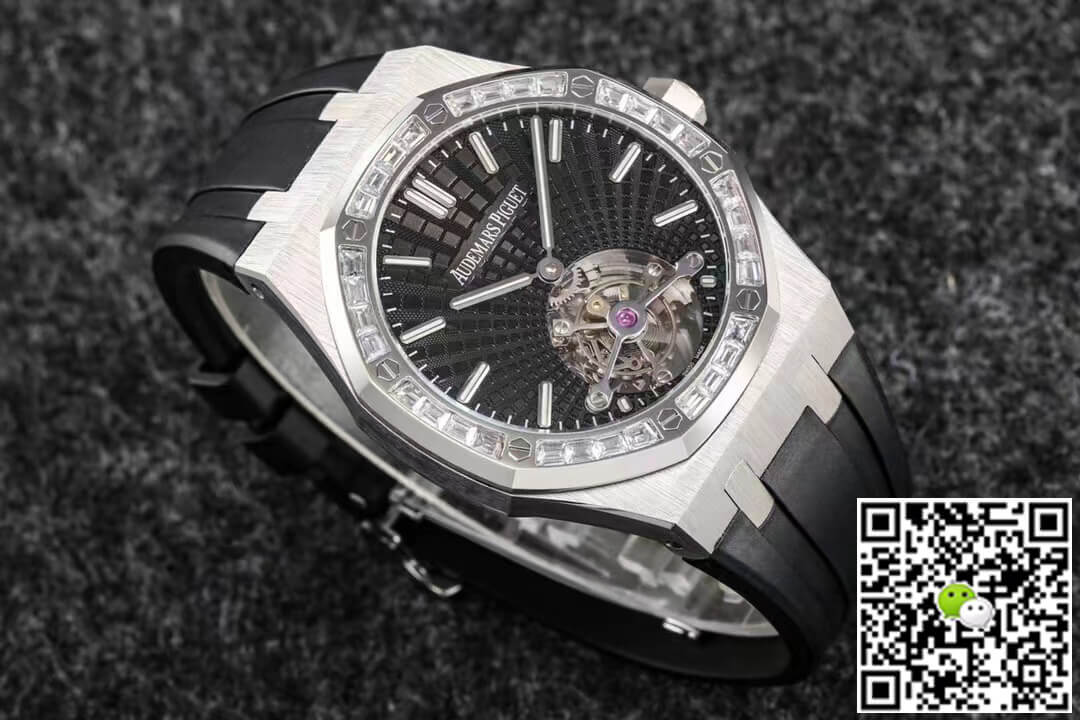 Replica Audemars P1g*et Royal Oak Tourbillon 1:1 Best Edition R8 Factory V3 Black Rubber Strap