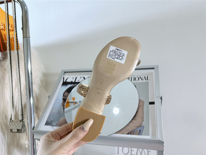 Rene Caovilla Heels Dupe low heel flat flip flop sandals