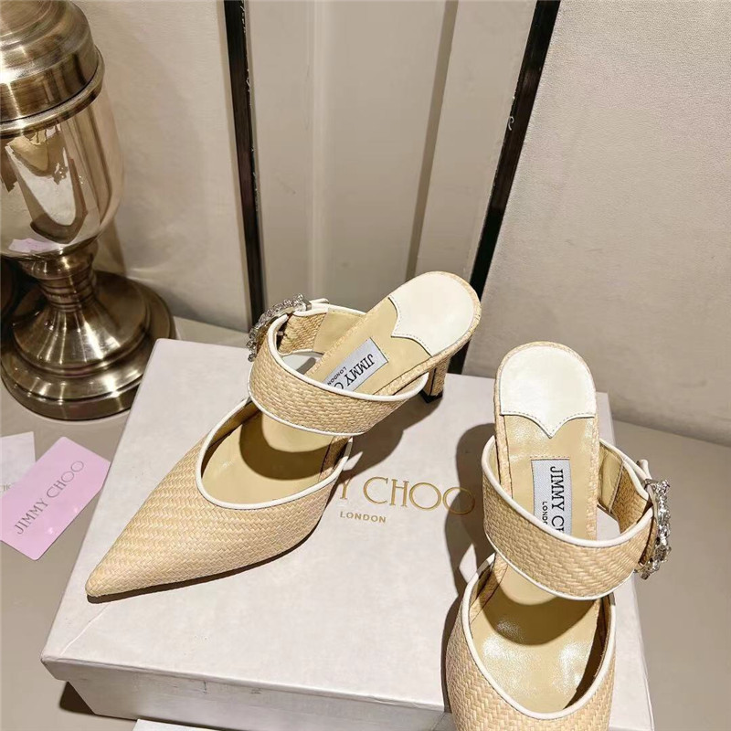 J1m*y Ch00 Buckle Heeled Sandals