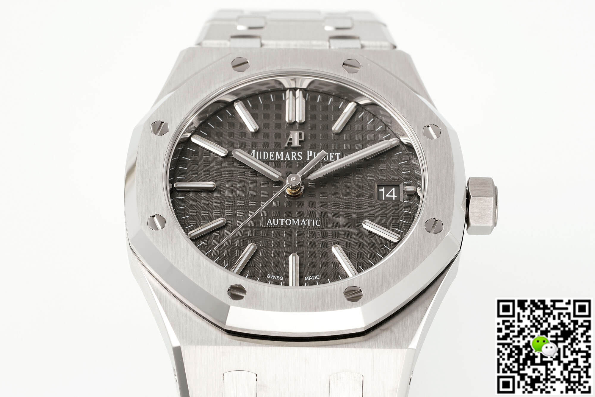 Replica Audemars P1g*et Royal Oak 15450ST.OO.1256ST.02 1:1 Best Edition APS Factory Gray Ruthenium Dial