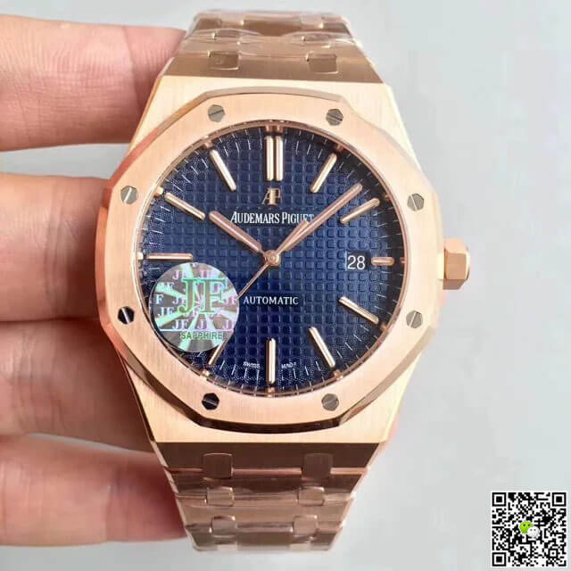 Replica Audemars P1g*et Royal Oak 15400OR.OO.1220OR.03 1:1 Best Edition JF Factory Blue Dial