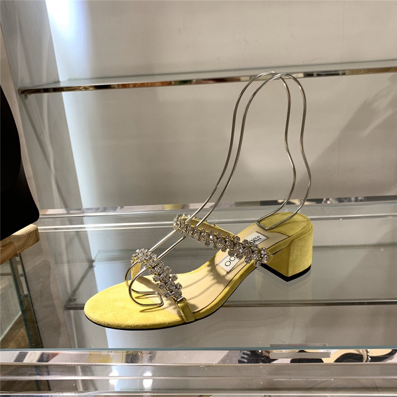 J1m*y Ch00 Pearl Heels Dupe Rhinestone Low Heel Sandals