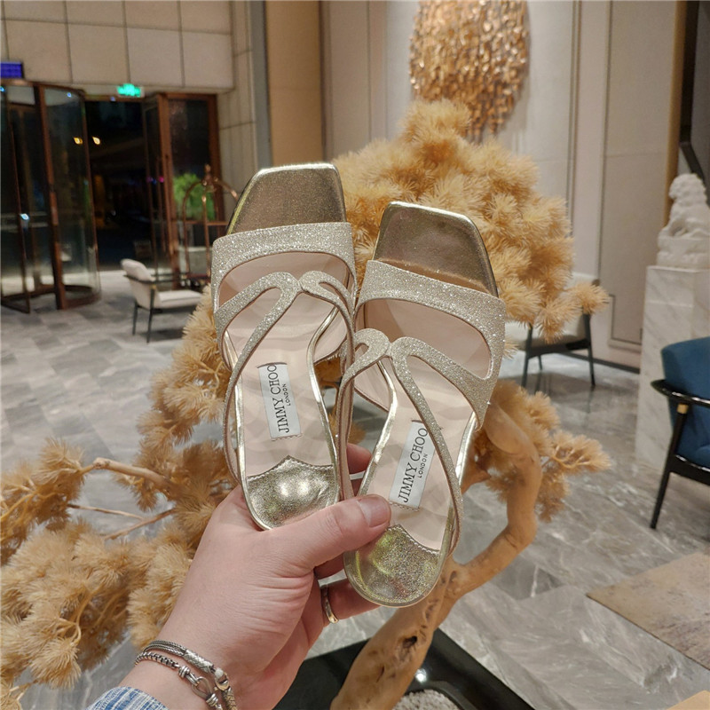 J1m*y Ch00 heeled satin sandals