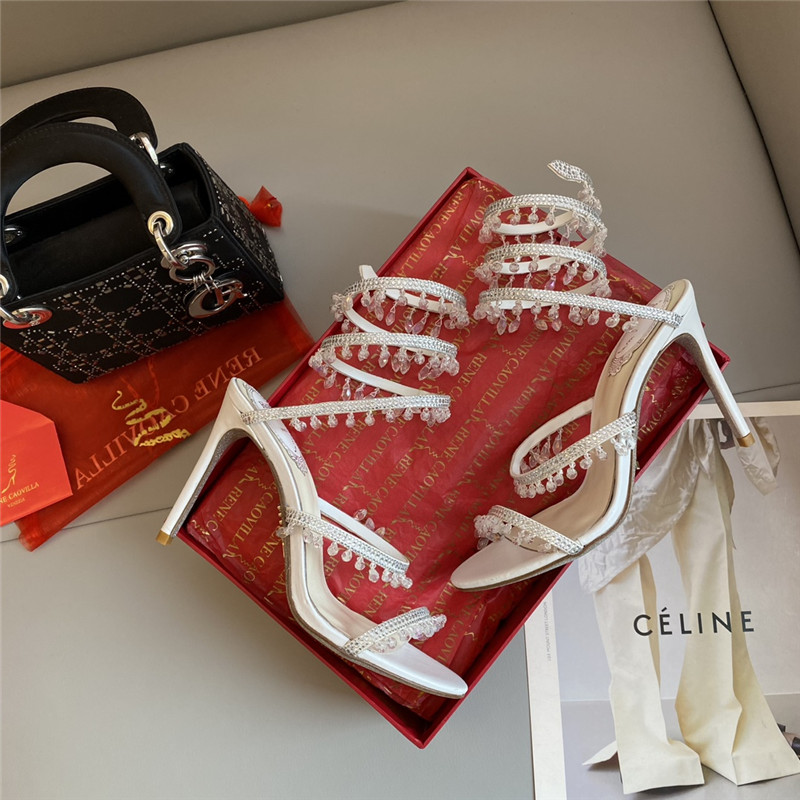 Rene Caovilla Classic Snake Wrap Sandals