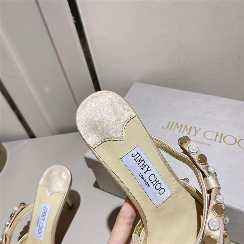 J1m*y Ch00 bow heels dupe Bow High Heel Sandals Slippers
