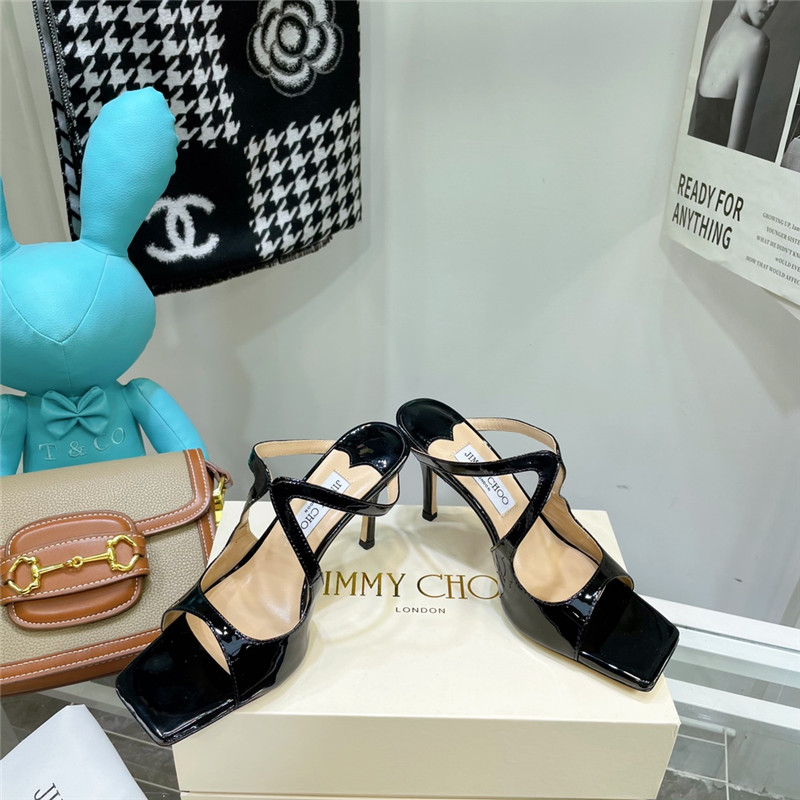 J1m*y Ch00 heeled satin sandals