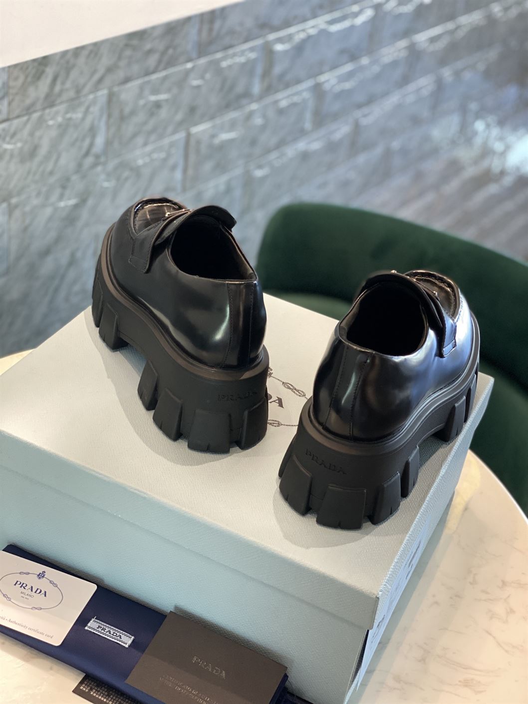 Pra*a loafers Dupe MONOLITH BRUSHED LEATHER PRS034