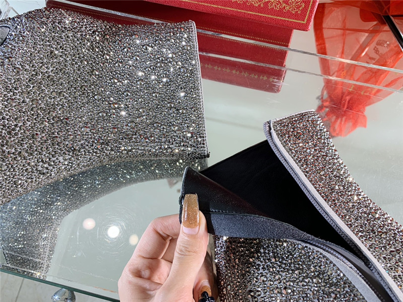 Rene Caovilla drilled pointed high heel boots