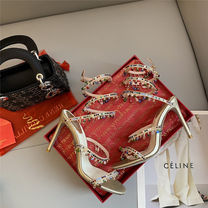 Rene Caovilla Dupe Classic snake wrap sandals