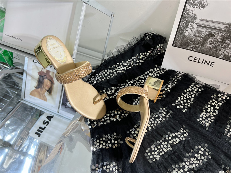 Rene Caovilla Heels Dupe low heel flat flip flop sandals