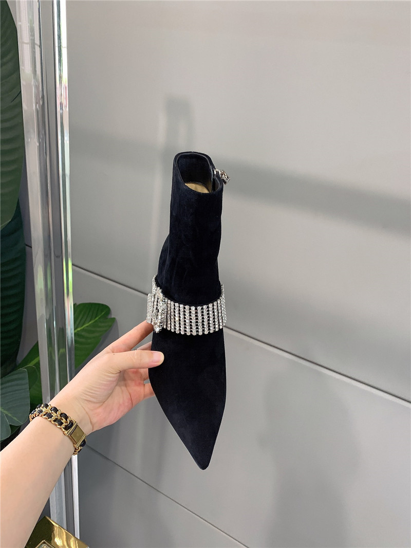 J1m*y Ch00 Pearl Heels Dupe rhinestone high-heeled boots