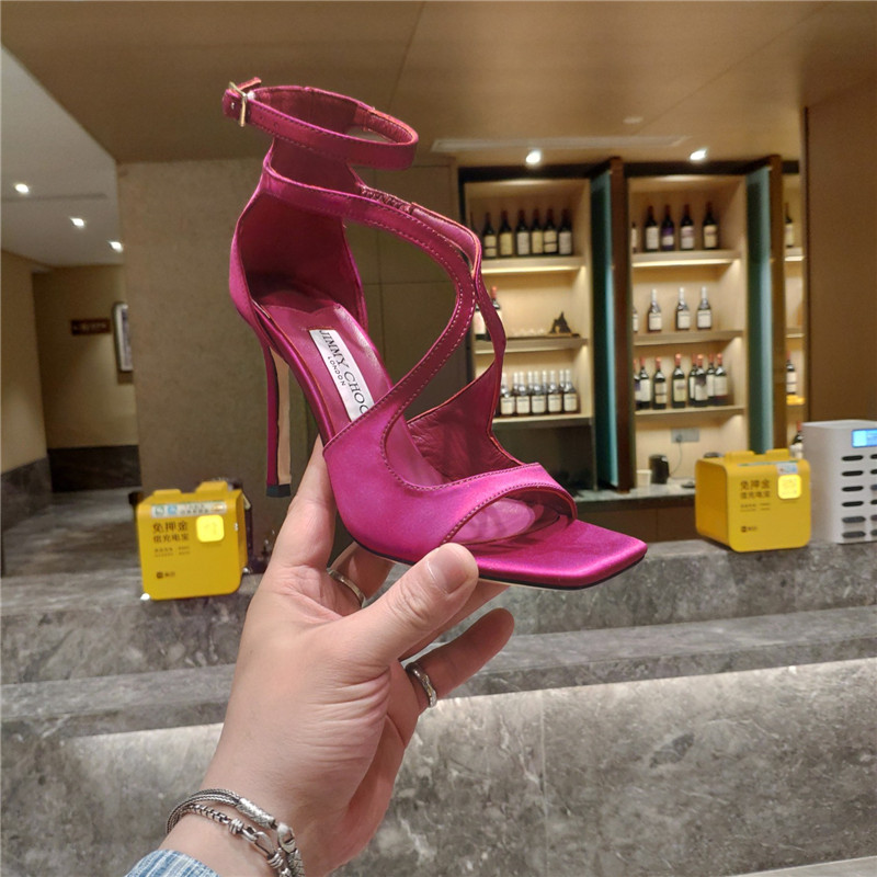 J1m*y Ch00 heeled satin sandals