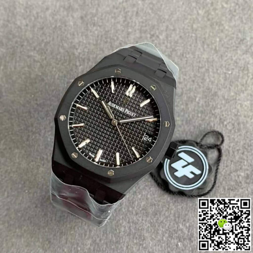 Replica Audemars P1g*et Royal Oak 15500 DLC Version 1:1 Best Edition ZF Factory Black Dial