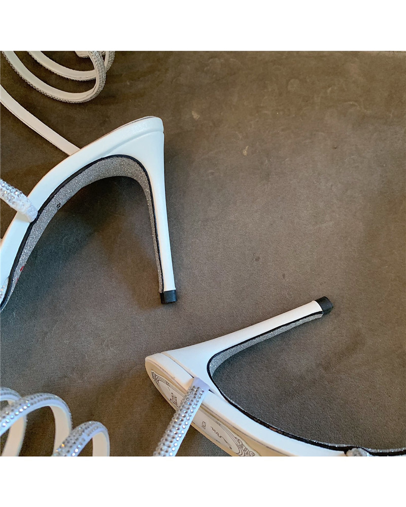 Rene Caovilla Heels Dupe Satin Snake-coil heels Sandals