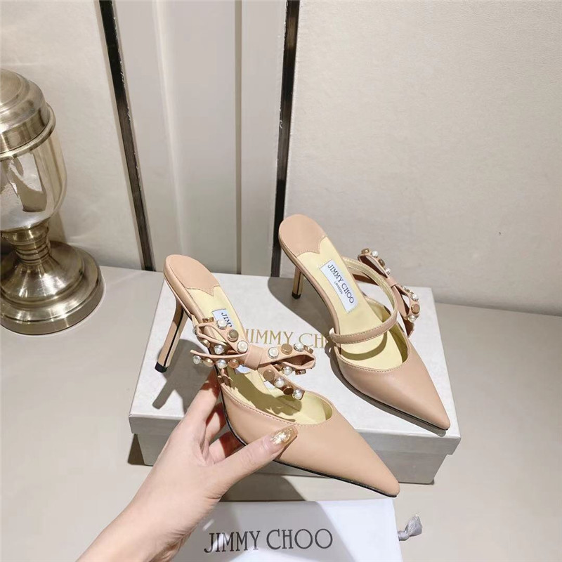 J1m*y Ch00 bow heels dupe Bow High Heel Sandals Slippers