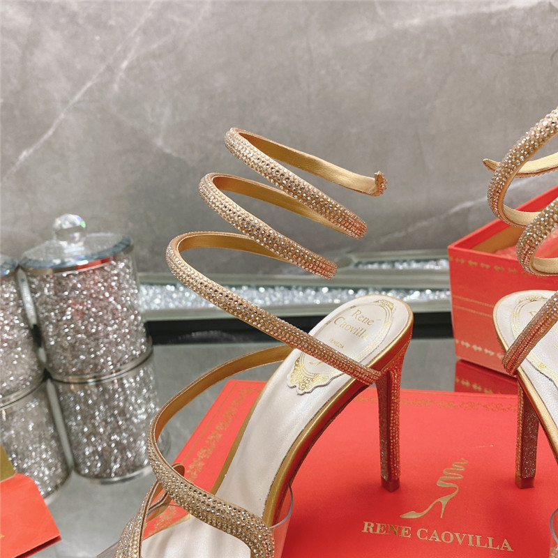 Rene Caovilla Dupe snake crystal high heel sandals