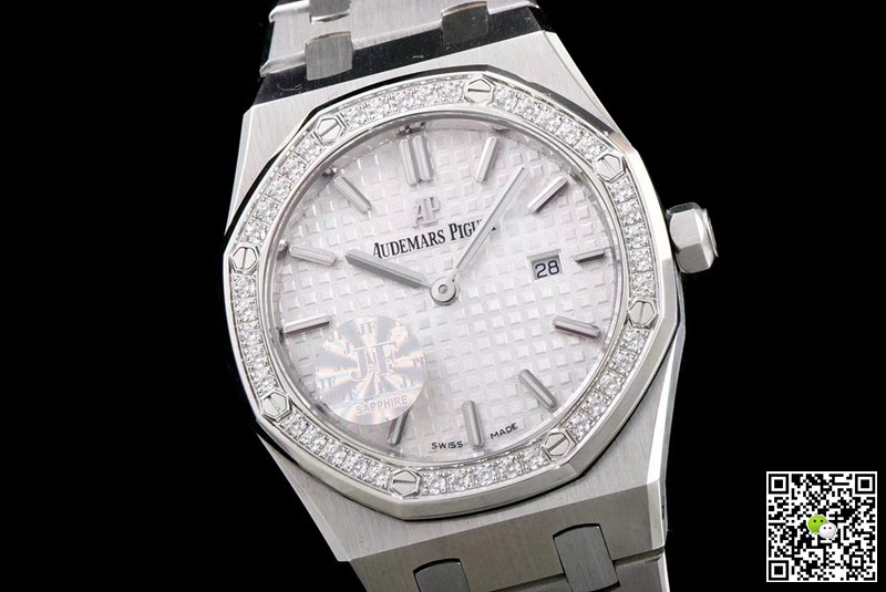 Replica Audemars P1g*et Royal Oak 67651ST.ZZ.1261ST.01 1:1 Best Edition JF Factory White Dial Swiss Quartz