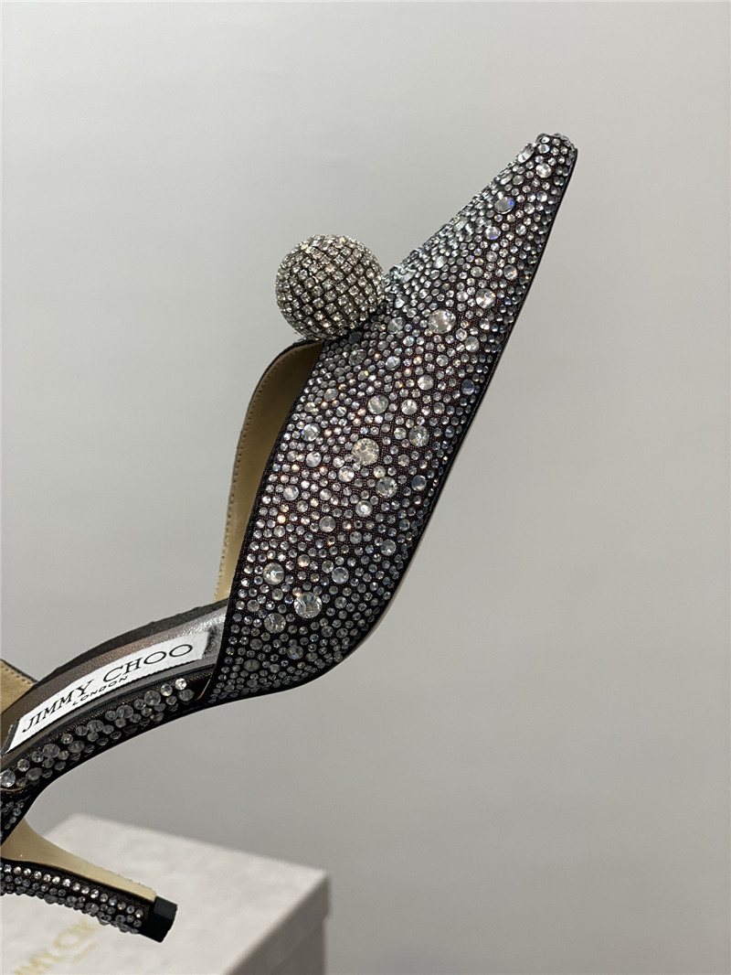 J1m*y Ch00 jc high-heeled crystal slipper shoes