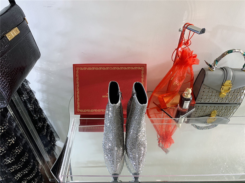 Rene Caovilla drilled pointed high heel boots