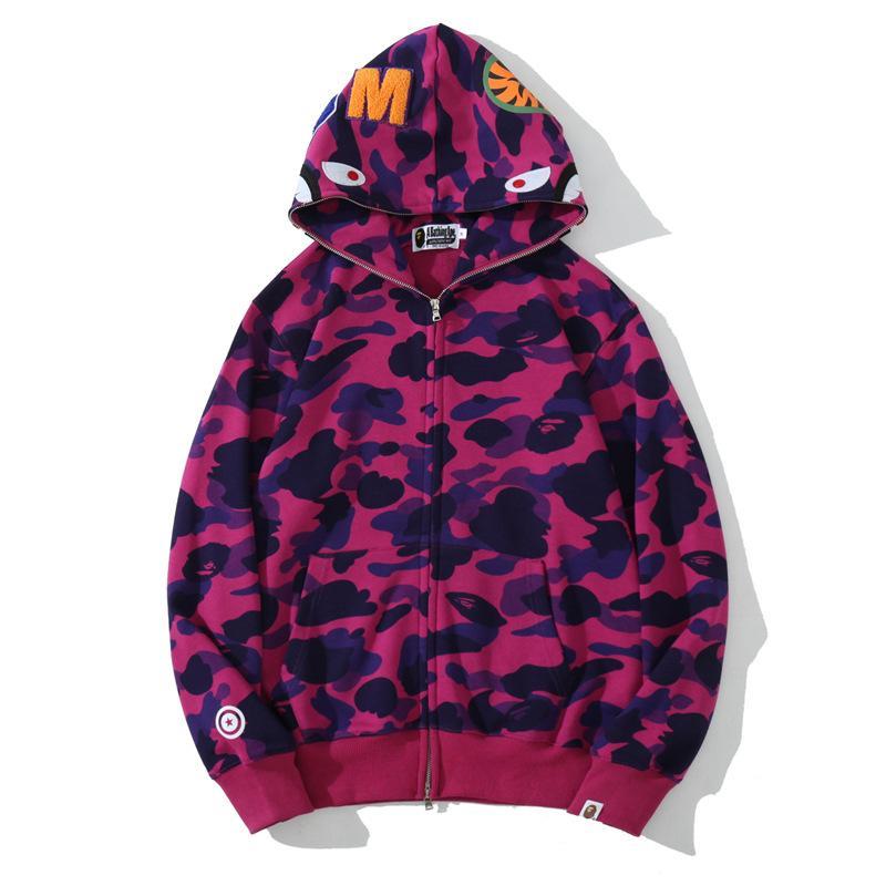 Bape Shark Hoodies Classical Camo Full Zipper Sweatshirts