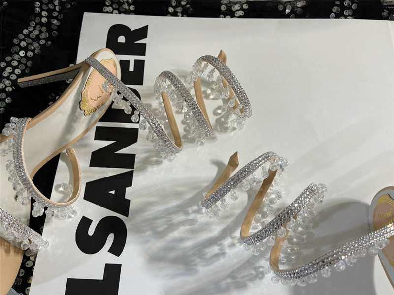 rene caovilla cleo chandelier satin sandals