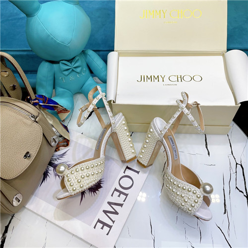J1m*y Ch00 pearl  block heels