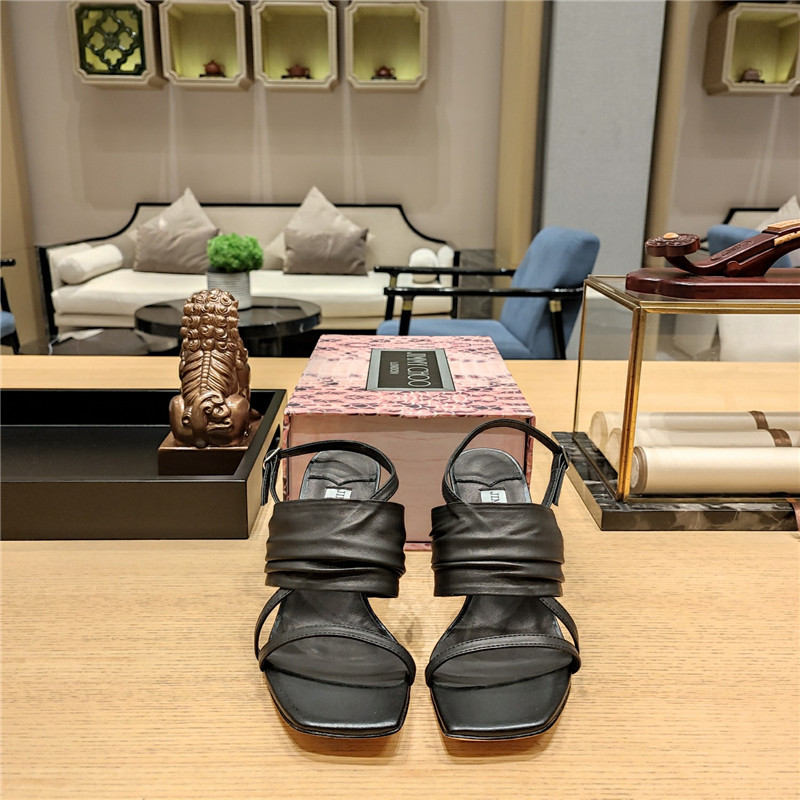 J1m*y Ch00 High Heel Square Toe Sandals