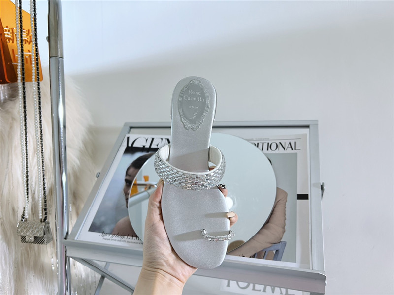 Rene Caovilla Heels Dupe low heel flat flip flop sandals