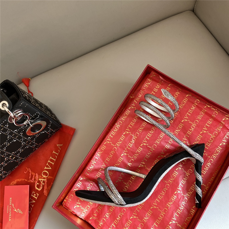 Rene Caovilla Dupe Snake Band Sandals