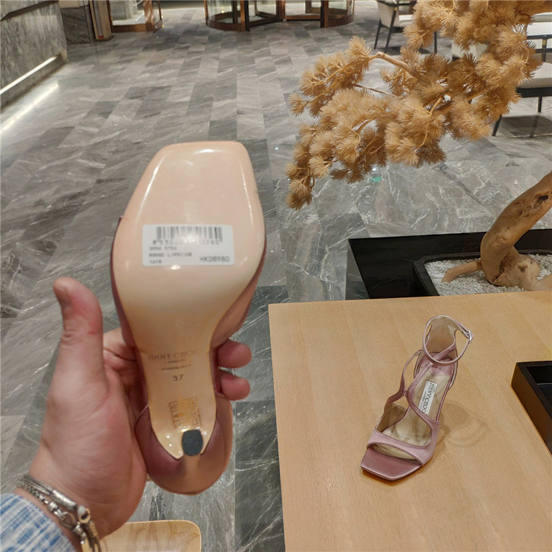 J1m*y Ch00 heeled satin sandals