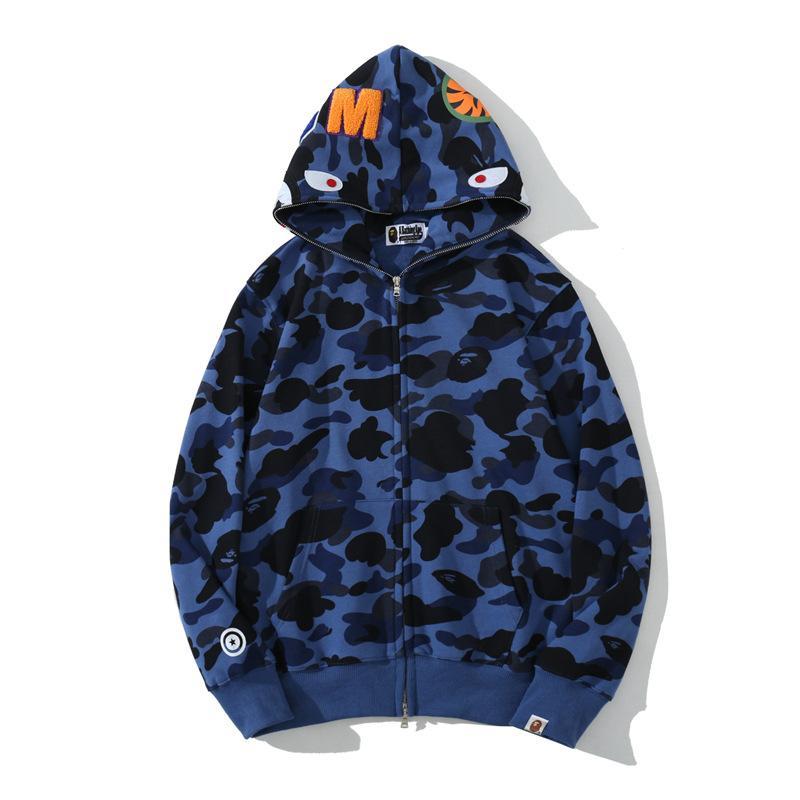 Bape Shark Hoodies Classical Camo Full Zipper Sweatshirts