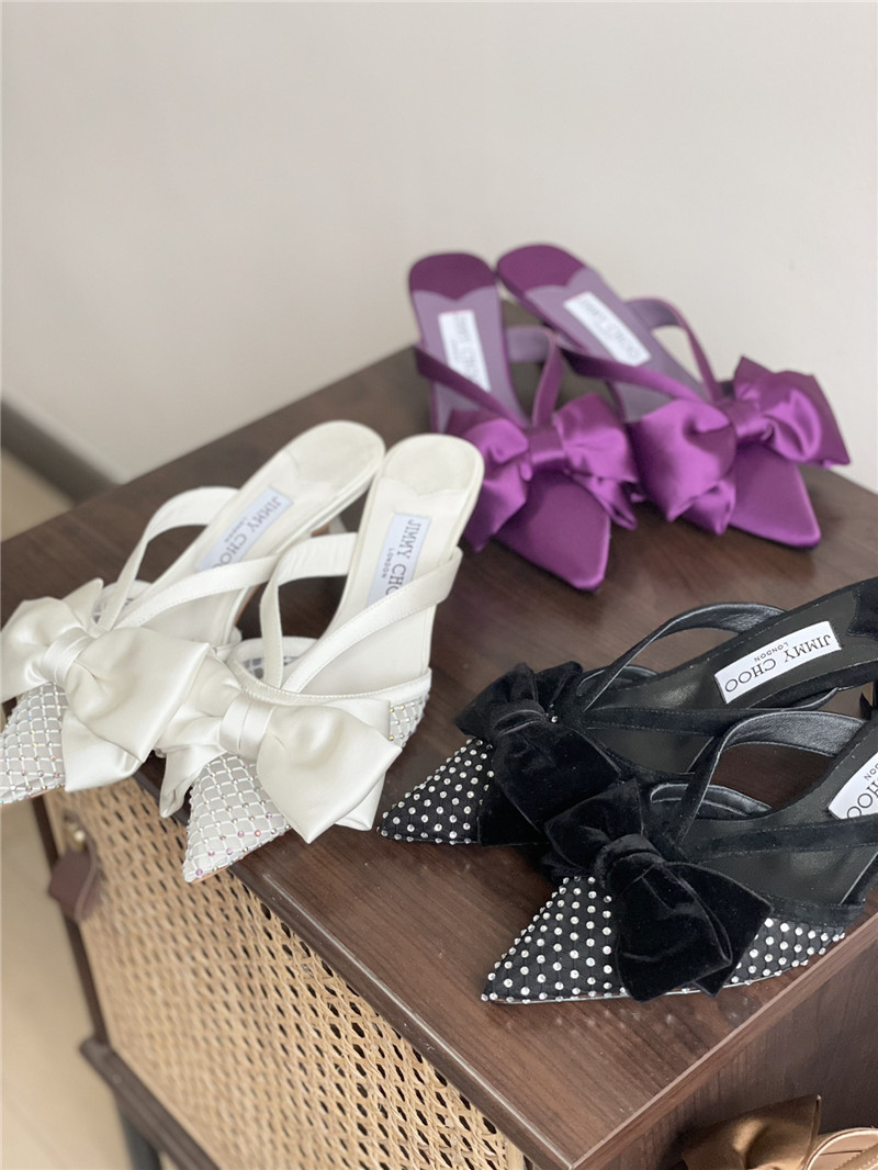 J1m*y Ch00 bow heels dupe bow-embellished sandals