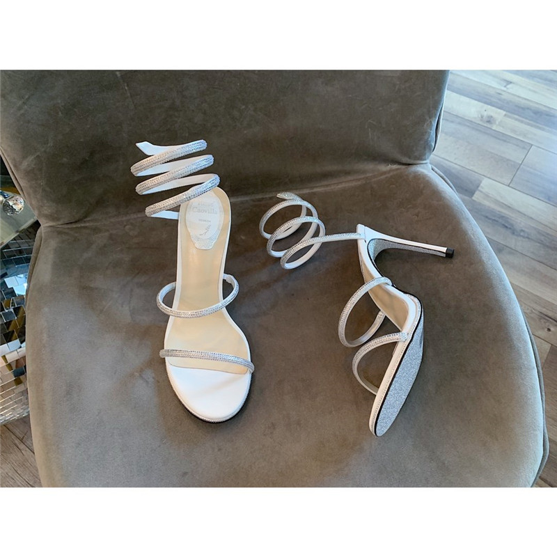 Rene Caovilla Heels Dupe Satin Snake-coil heels Sandals