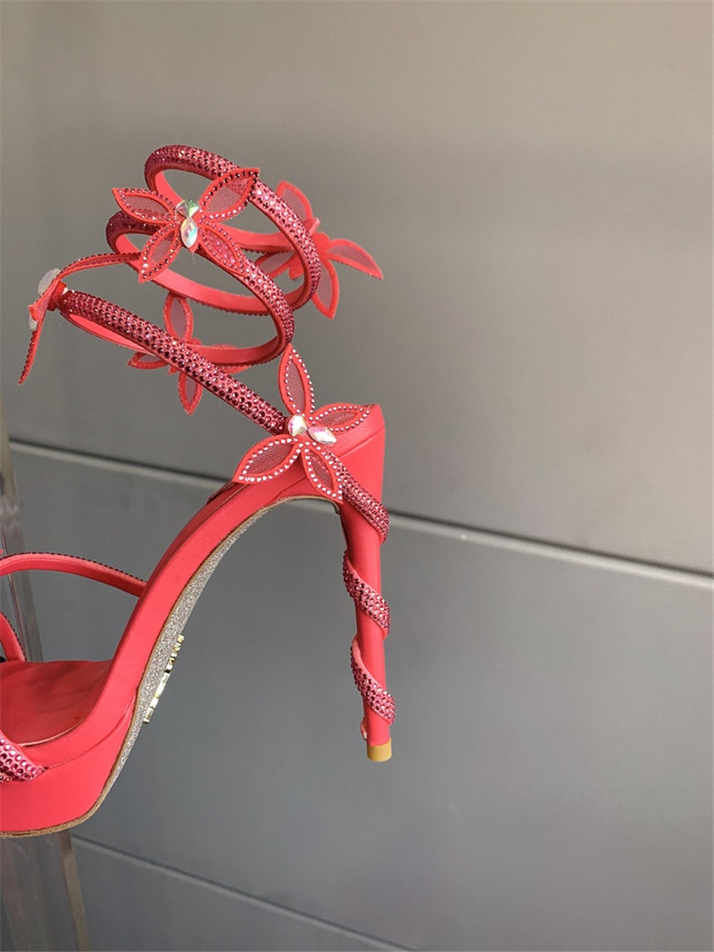 rene caovilla crystal butterfly high heel sandals