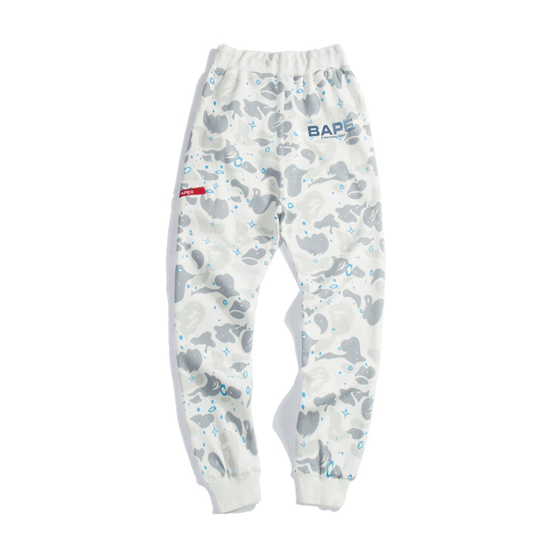 BAPE Track Pants Sweatpants Camo Black White HDCP8698