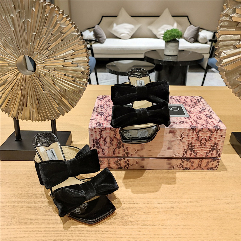 J1m*y Ch00 bow heels dupe bow crinkle sandals