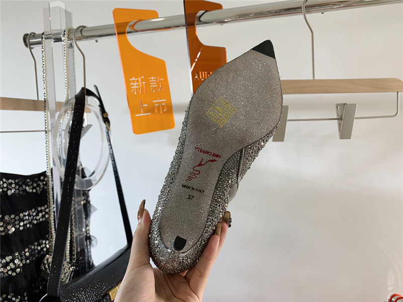 Rene Caovilla drilled pointed high heel boots