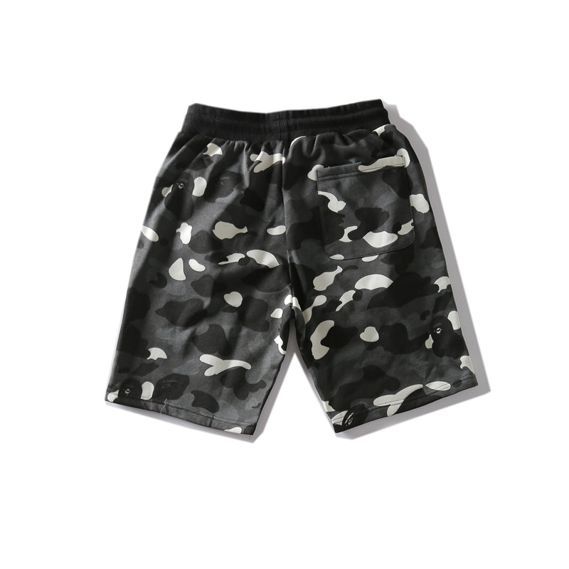 BAPE APE Camo Shark Shorts Black Pants HDCP8312